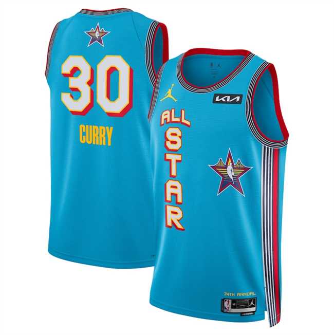Mens 2025 All-Star #30 Stephen Curry Light Blue Stitched Jersey Dzhi->2025 all star->NBA Jersey